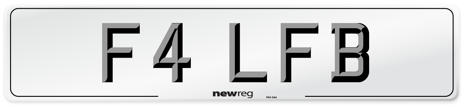 F4 LFB Number Plate from New Reg